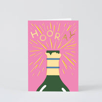 Wrap - HOORAY CHAMPAGNE Glückwunschkarte - ROSA ECK