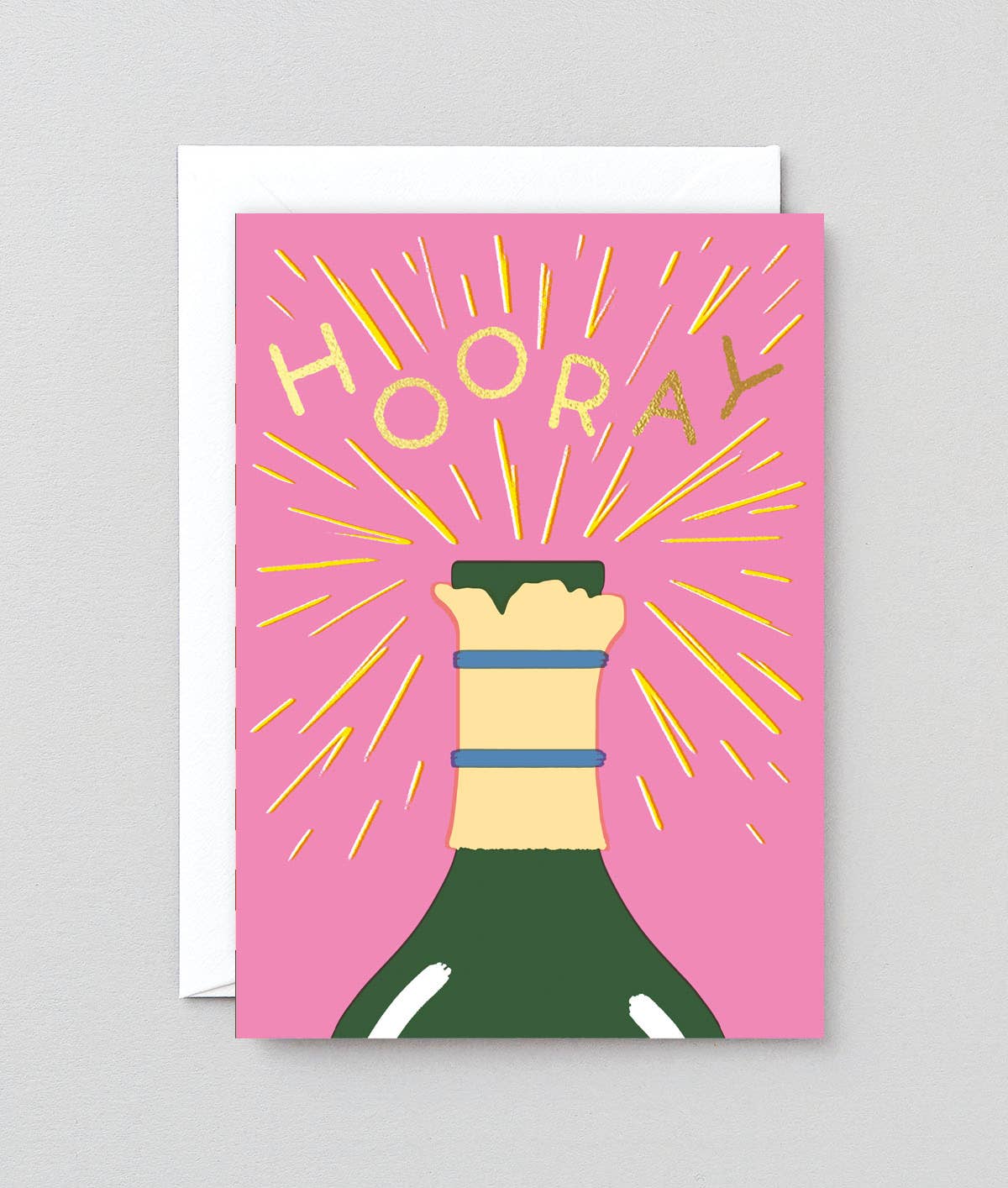 Wrap - HOORAY CHAMPAGNE Glückwunschkarte - ROSA ECK