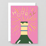 Wrap - HOORAY CHAMPAGNE Glückwunschkarte - ROSA ECK