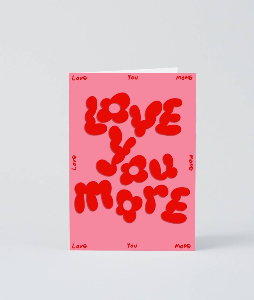 Wrap - LOVE YOU MORE' Geprägte Grußkarte - Grußkarte - ROSA ECK Concept Store