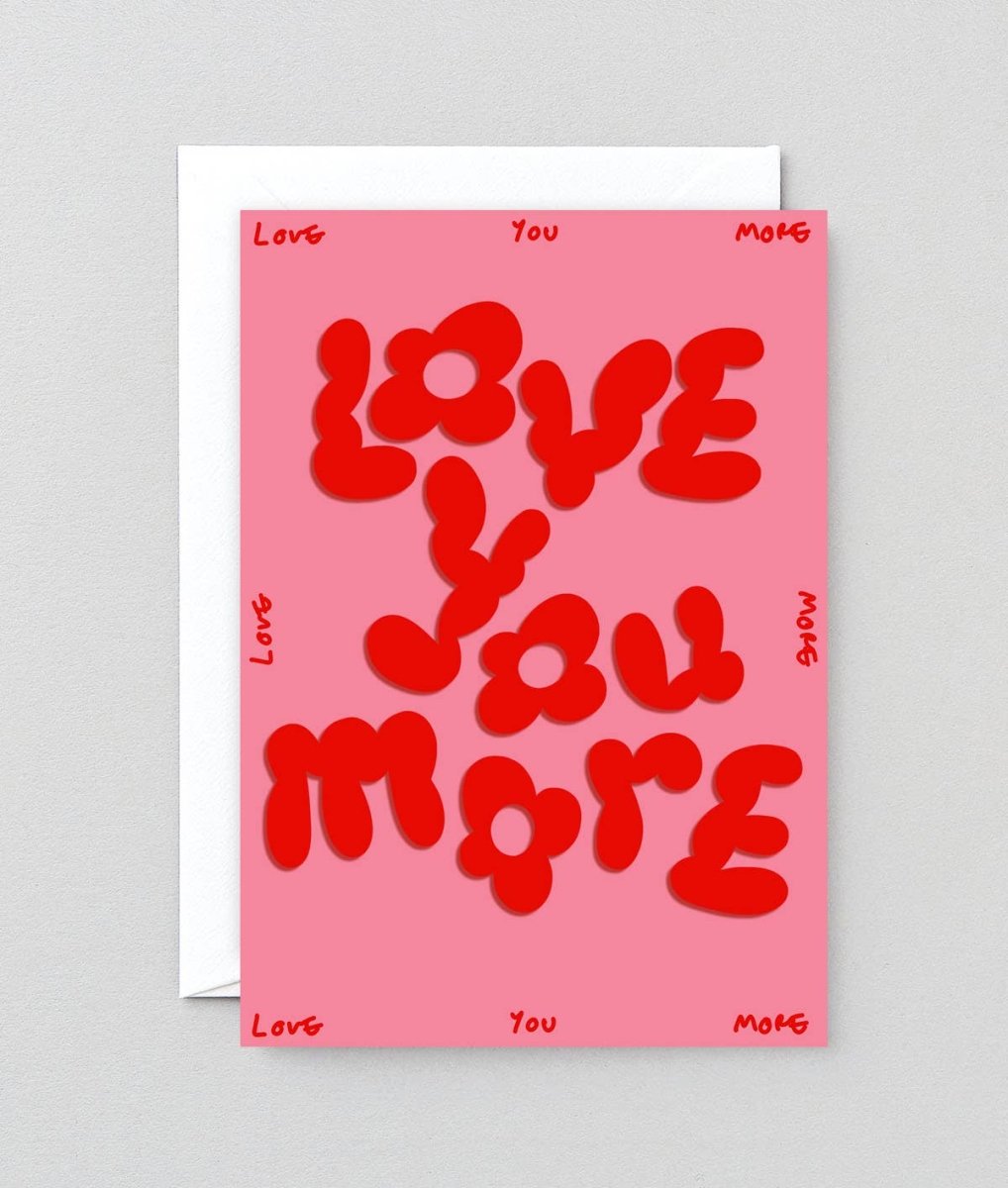 Wrap - LOVE YOU MORE' Geprägte Grußkarte - Grußkarte - ROSA ECK Concept Store