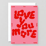 Wrap - LOVE YOU MORE' Geprägte Grußkarte - Grußkarte - ROSA ECK Concept Store