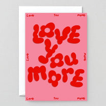 Wrap - LOVE YOU MORE' Geprägte Grußkarte - Grußkarte - ROSA ECK Concept Store