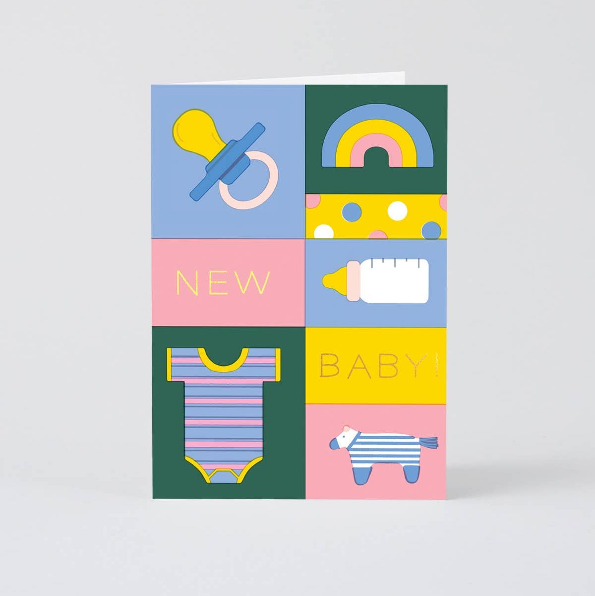 Wrap - NEW BABY CELEBRATION Grußkarte zur Geburt - ROSA ECK