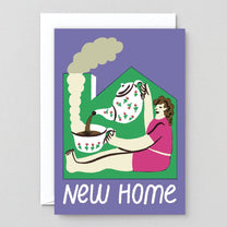 Wrap - NEW HOME CUP OF TEA Grußkarte zum Einzug - ROSA ECK