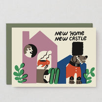 Wrap - NEW HOME NEW CASTLE Grußkarte zum Einzug - ROSA ECK