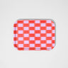 Wrap - RED BLUR CHECK Kleines rechteckiges Serviertablett aus Birke - Serviertablett - ROSA ECK