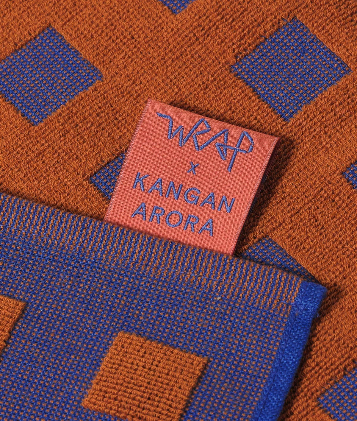 Wrap - SQUARES TERRY Geschirrtuch Frottee (50 × 70 cm) • Burgundy/Blue - ROSA ECK