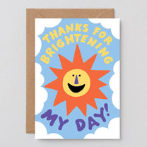 Wrap - THANKS FOR BRIGHTENING MY DAY Grußkarte zum Dank - ROSA ECK
