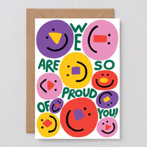 Wrap - WE ARE SO PROUD OF YOU Grußkarte zum Glückwunsch - ROSA ECK