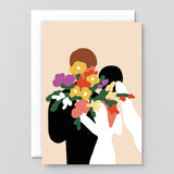 Wrap - WEDDING FLOWERS Hochzeitskarte - Grußkarte - ROSA ECK