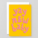 Wrap - YAY NEW BABY Grußkarte mit Prägung - Grußkarte - ROSA ECK Concept Store