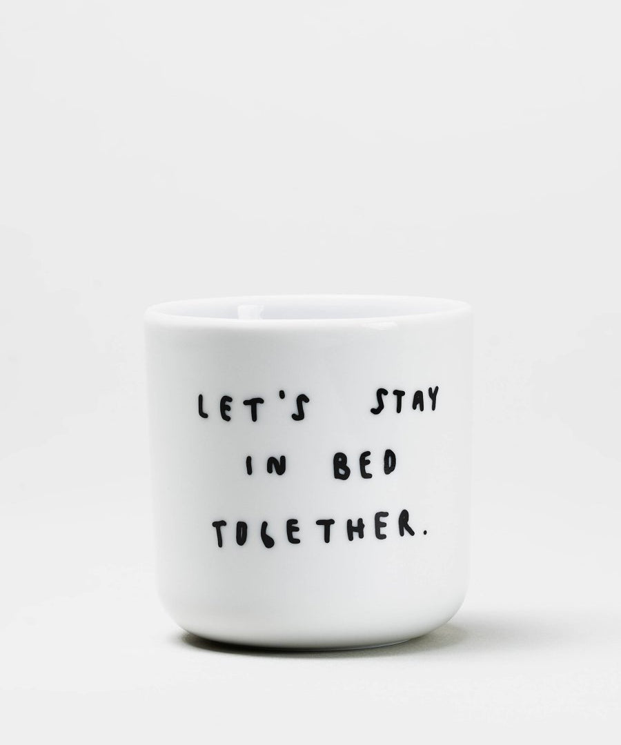 yahya studio - LET'S STAY IN BED TOGETHER Statement - Becher aus Porzellan - ROSA ECK - Becher, Statement - Tasse,