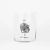 yahya studio - ME AND MY GOALS Großes Trinkglas mit Spruch - Trinkglas - ROSA ECK Concept Store