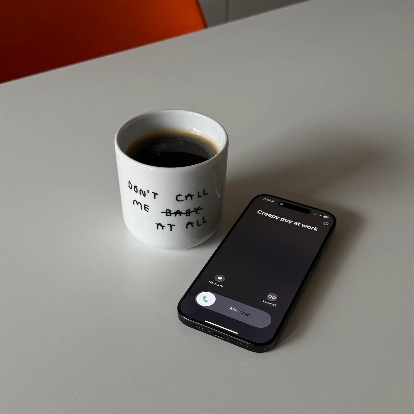 Porzellanbecher mit Spruch • DON'T CALL ME AT ALL – Yahya Studio – Bild 6