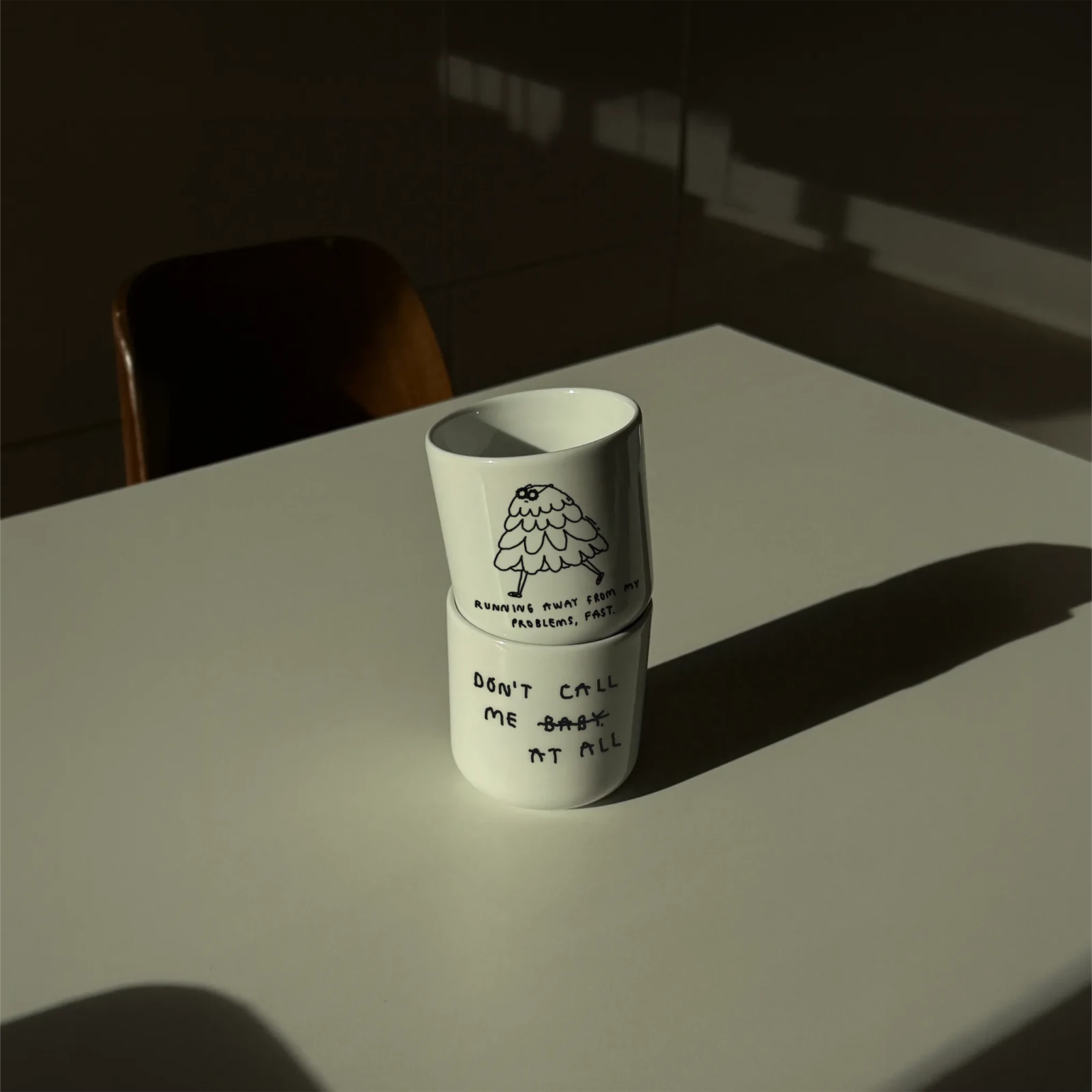 Porzellanbecher mit Spruch • DON'T CALL ME AT ALL – Yahya Studio – Bild 8