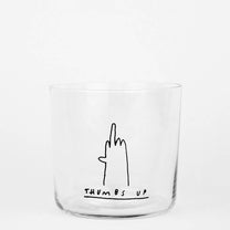 yahya studio - THUMBS UP Trinkglas mit Statement - ROSA ECK - Glas, ,
