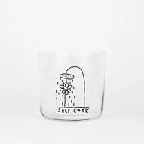 yahya studio - Trinkglas mit Statement • SELF CARE - ROSA ECK