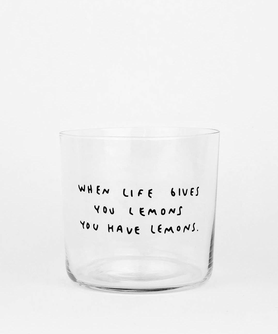 yahya studio - WHEN LIFE GIVES YOU LEMONS … Trinkglas mit Statement - ROSA ECK - Glas, ,