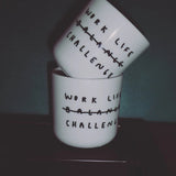 yahya studio - WORK LIFE CHALLENGE Becher aus Porzellan - Kaffee - und Teetasse - ROSA ECK - Cup, ,