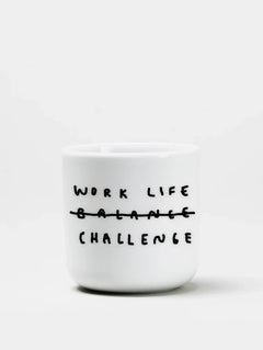 yahya studio - WORK LIFE CHALLENGE Becher aus Porzellan - Kaffee - und Teetasse - ROSA ECK - Cup, ,