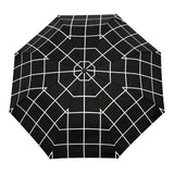 Regenschirm mit Entenkopf • Black Grid