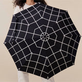 Regenschirm mit Entenkopf • Black Grid